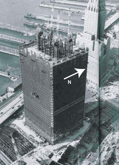 North Tower during construction